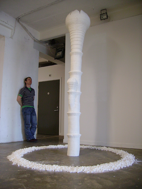 Brendan Jamison with Sugarcube Sculpture